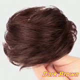 Daiiibabyyy  2PCS Messy Human Hair Bun Chignon With Elastic Rubber Band Stretchy 100% Human Hair Scrunchies Hair Bun Donut Elegant Ponytail