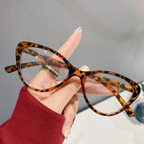 DAIIIBABYYY  -  Cat Eye Reading Glasses Women Eyeglasses For Nearsightedness Anti Blue Light Myopia Unique Triangle Cat Eye Glasses Frame -0-4.0