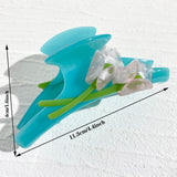Daiiibabyyy  Hair Accessories Three-dimensional Bifacial Tulip Flower Claw Clip Romantic Atmosphere Feeling Acetate Hairpin For Women