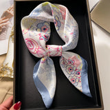 DAIIIBABYYY  -  New Silk Square Scarf Women Luxury Floral Print Kerchief Soft Satin Hairband Hands Bag Ribbon Foulard Hijab Neckerchief Headband