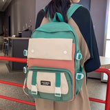 Daiiibabyyy  Fashion Nylon Backpack Large Capacity Korean Color School Bag Multifunction Breathable Book Bag Teenage