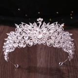 Daiiibabyyy  Luxury Peacock Crystal Rhinestone Tiaras Party Pageant Wedding Crowns Headbands Costume Hair Dress Jewelry Accessories