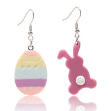 Daiiibabyyy  Cute Easter Egg Rabbit Carrot Dangle Earrings for Women Girls Lovely Polymer Clay Cartoon Animals Earring Festive Party Jewelry