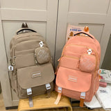 Daiiibabyyy  New Portable Backpack Large Capacity with Wallet School Bag Lightweight Casual Shoulder Bag