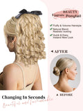 Daiiibabyyy  High Ponytail Wig Female Retro Qipao Hairstyle Gold Powder Family Republic Of China Roman Curly Long Hair Ponytail