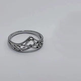 Daiiibabyyy Irregular Triangle Crown Pattern Love Heart Rings for Women Fashion Temperament Hollow Stainless Steel Ring Party Jewellery Gift