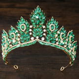 Daiiibabyyy  Korean Bridal AB Crystal Rhinestone Big Tiaras Crowns For Women Girls Wedding Party Crown Hair Dress Jewelry Accessories