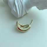 Daiiibabyyy  Punk Semicircular Cuff Earrings Clip On Earrings Women Mechanical Wrapped Ear Cuffs Ear Clip Earring Non Piercing Ear Jewelry