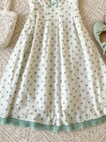 Daiiibabyyy  New French Vintage Fashion Green Sweet Dresses Women Chic Elegant Slim Summer Dress Harajuku Fashion Print Retro Lovely Outfits