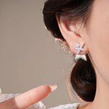 Daiiibabyyy  Korean Fashion Zircon Star Earrings for Women Sweet Personalized Stud Earring High-end Luxury Designer Jewelry Wholesale