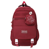 Daiiibabyyy  New Portable Backpack Large Capacity with Wallet School Bag Lightweight Casual Shoulder Bag