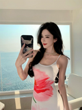 DAIIIBABYYY  -  Hot Girl Holiday Style Floral Print Sexy Strap Dress Women's Summer Slim Fit Wrap Hip Mermaid Dress Fashion Female Clothes