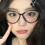 DAIIIBABYYY  -  2024 Retro Anti-Blue Light Cat Eye Frame Glasses Vintage Leopard Computer Eye Production Eyeglasses Classic Plain Spectacles