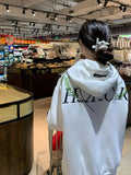 DAIIIBABYYY  -  Cotton Floral Embroidery Hooded Sweatshirt for Autumn and Winter Thick American Style New Sweet Pullover Jacket Loose Top