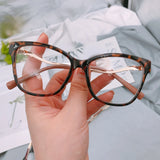 DAIIIBABYYY  -  Blue Light Blocking Glasses TR90 Cat Eye Color Block Metal Frame Clear Lens Computer Glasses Spectacles for Women Oculos