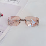 Daiiibabyyy  Y2K Stylish Rimless Sunglasses for Women Future Technology Sense Sun Glasses for Woman Korean Style Man Sun Glass