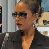 Daiiibabyyy  European American Style Sunglasses Female Fashion Stylish Big Size Rimless Women Sun Glasses UV Protection Outdoor Sunglass