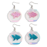 Daiiibabyyy  Cute Glitter Acrylic Fish Tank Dangle Earrings for Women Colorful Marine Animals Drop Earring Summer Beach Jewelry Accessory