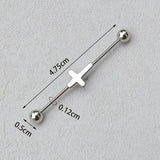 DAIIIBABYYY  -  1PC Industrial Piercing Barbells Jewelry Stainless Steel CZ Heart Ball Pearl Cartilage Helix Earring Body Piercing for Women Men