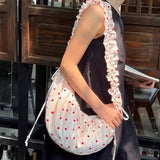 Daiiibabyyy  Polka Dot Shoulder Bag Ruched Sac Femme Crossbody Bags for Woman Daily Using Underarm Bolso Korean Zipper Bolsos De Mujer
