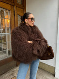 DAIIIBABYYY  -  Solid Color Plush Women's Coat Fashion Fluffy Faux Fur Jacket  Long Sleeve Warm Cardigan Coat 2024 Lady Winter Street Outerwear