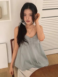 DAIIIBABYYY  -  French Sweet Temperament Bow Double Hem Small Suspender Women Summer New Gentle Loose Vest Sleeveless Top