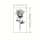 Daiiibabyyy  1pc Flower Patterned Herbal Tattoo Sticker, Symbolizing Noble and Beautiful Flower Arm Tattoos, Waterproof