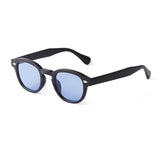 Daiiibabyyy  Vintage Fashion Shell Round Sunglasses Women Men Brand Design Retro Rivet Yellow Blue Lens Square Sun Glasses Female UV400