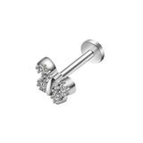 DAIIIBABYYY  -  1Piece Flower Moon Snake CZ Nose Hoop Butterfly Leaf Daith Conch Helix Stud Earrings Internal Thread Piercing Surgical Steel 16G