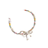 DAIIIBABYYY  -  Fashionable Colored Bead Bracelet Bow Female Niche High-End Personalized Design Sweet Versatile Temperament Sweet Cute Commuting