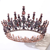Daiiibabyyy  Baroque Retro Gothic Wedding Party Crown Rhinestone Crystal Full Round Tiaras Headband Bridal Wedding Hair Accessories