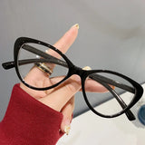 DAIIIBABYYY  -  Cat Eye Reading Glasses Women Eyeglasses For Nearsightedness Anti Blue Light Myopia Unique Triangle Cat Eye Glasses Frame -0-4.0