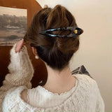 Daiiibabyyy  New Fashion Acrylic Duckbill Hair Claw Barrettes Leopard Printed Hair Clips Hair Accessories for Women Hairpin Ponytail Headwear