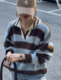 Daiiibabyyy  Retro Stylish Women's Knitted Sweater Loose Fit Overhead Neck Design Cashmere Autumn Winter Fashion Lazy Style Versatile Sweater