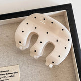 Daiiibabyyy  New Style Polka Dot Hair Claw M-Shaped Classic Claw Clips Elegant Hairpin Shark Clips Hair Accessories for Women Girls