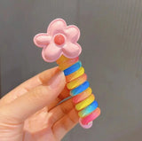 DAIIIBABYYY  -  Y2k Heart Design Ponytail Elastic Hair Bands Rubber Hair Ties Bundle Scrunchies Telephone Wire Hair Accessories Women Headband