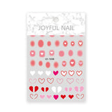 Daiiibabyyy New Love Heart Shape Design 3D Nail Sticker Colorful Gradient Blush DIY Nail Art Self-Adhesive Slider Decals Manicure Decoration