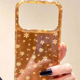 Daiiibabyyy  Meteor IND Brown Base Oil Painting Flower Phone Case for  iPhone 11 12 13 14 15 16 17 Pro Max