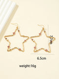 Daiiibabyyy  Y2K Accessories Rainbow Crystal Star Big Earrings Korean Fashion Earrings for Women Punk Jewelry Egirl Earrings Bohemia Cute