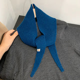 Daiiibabyyy  Sophie Scarf Niche Design 100% Wool Scarf Female Atmosphere Versatile Scarf Lazy  French Neck Scarf Tide Streetwear Scarves