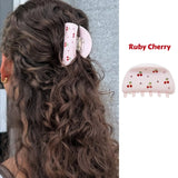 Daiiibabyyy  Blue Butterfly Hair Claw Clips for Women Medium Acrylic Jaw Clips Romantic Floral Moon Rhinestone Hair Accessories Elegant Gift