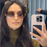 Daiiibabyyy  European American Style Sunglasses Female Fashion Stylish Big Size Rimless Women Sun Glasses UV Protection Outdoor Sunglass