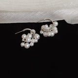 Daiiibabyyy  Silver Needle Pearl String Tassel C-shaped Drop Earrings 2025 Simple French Temperament Earring for Women Wholesale