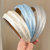 Daiiibabyyy  Women Satin Polka Dot Wide Headband Irregular Shape Non Slip Hairband Plush Lined Polka Dot Hair Hoop Fashion Hair Accessories