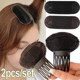 DAIIIBABYYY  -  Fluffy Hair Roots Black Magical Tape Clips High Cranial Crest for Women Natural Invisible Hairpin Tuck Comb Salon Shaped Fixator