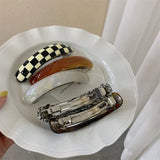 DAIIIBABYYY  -  Korean Spring Summer Chic Hair Clip Spring Clip for Girl French Style Glossy Elliptical Arc Retro Trendy Large Hairpin Headwear