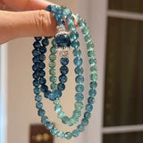 DAIIIBABYYY  -  Blue Glass Bead Bracelet Women's Fashion Jewelry Bohemian Style Accents