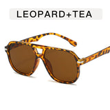 DAIIIBABYYY  -  Double Beam Rice Nail Sunglasses Women's New Style Simple And Fashionable Sunglasses Street Photography Sun Protection Glasses