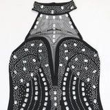 DAIIIBABYYY  -  Sexy Dresses for Woman Halter Backless Diamond Sheath Package Hips Mid Calf Elegant Evening Night Club Vestidos Mujer