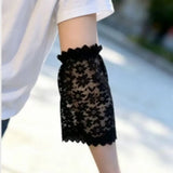 Daiiibabyyy  Elegant Solid Color Lace Floral Cuffs Bell Sleeves Stretchable Fake Sleeves Detachable White Wrist Accessories Special Occasions